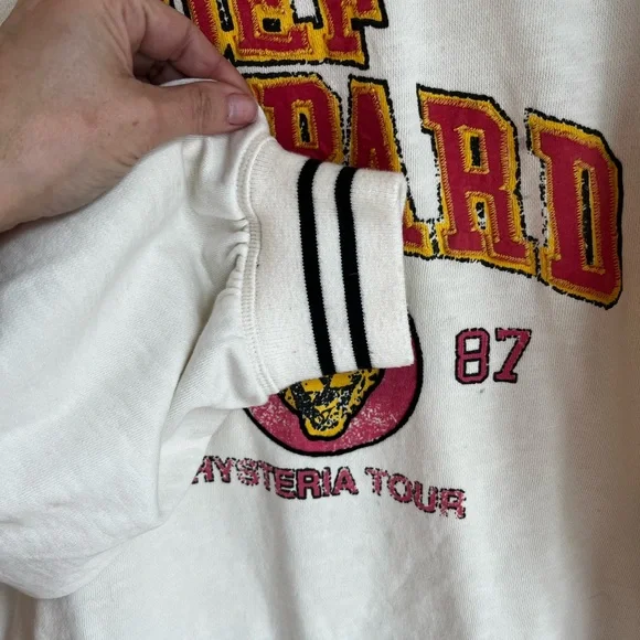 Pilcro Def Leppard Hysteria Tour Sweatshirt Oversized XS 100% Cotton - Picture 9 of 10